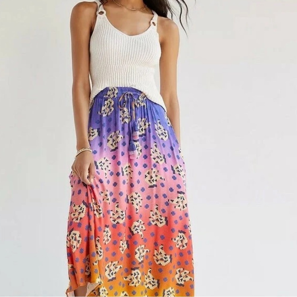 Anthropologie Farm Rio Vibrance Maxi Skirt, Size XS